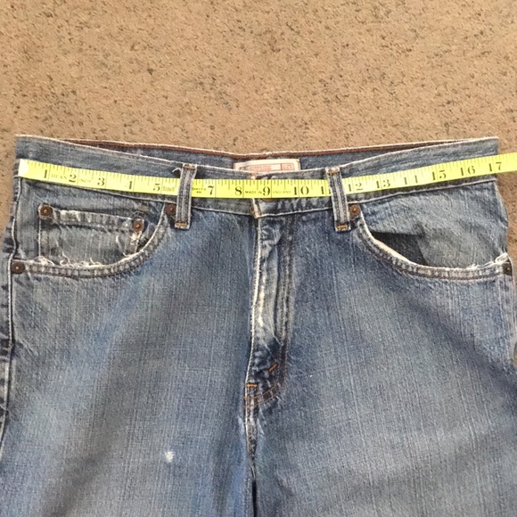 LEVI STRAUSS Distressed Denim Blue Jeans Size 34 x 34 - Picture 10 of 11